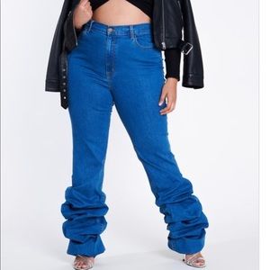Scrunch denim jeans